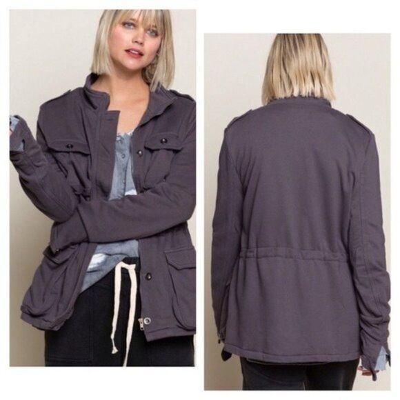 UTILITY Jacket in gray Stone Washed - Picture 7 of 12